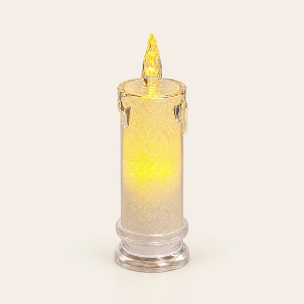 Vela elétrica de luz dourada com pilhas incluídas, de 18 × 6 × 6 cm.